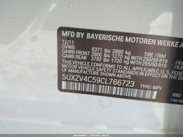 2012 BMW X5 5UXZV4C59CL766723 Photo 8