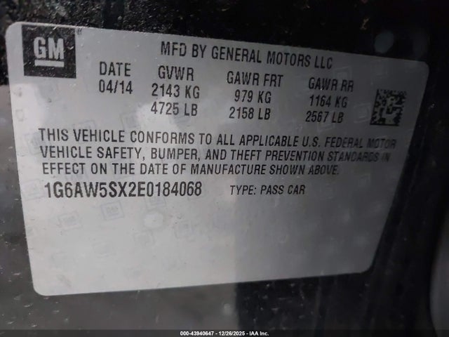 2014 CADILLAC CTS 1G6AW5SX2E0184068 Photo 8