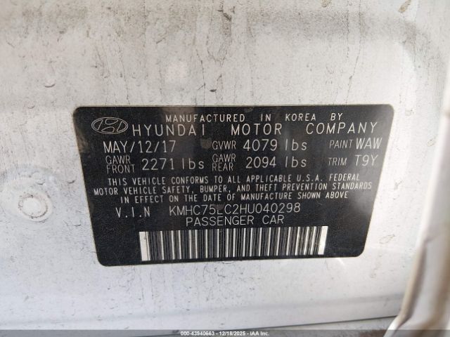 2017 HYUNDAI IONIQ HYBRID KMHC75LC2HU040298 Photo 8