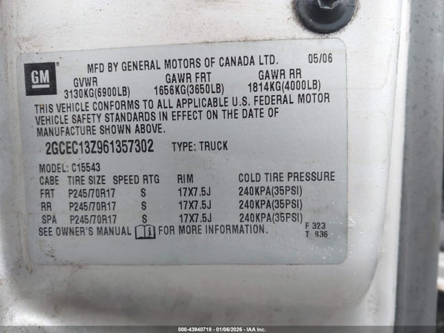 2006 CHEVROLET SILVERADO 1500 2GCEC13Z961357302 Photo 8