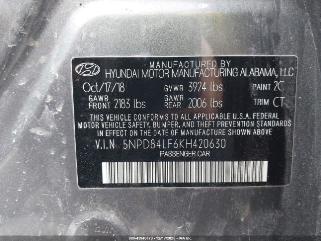 2019 HYUNDAI ELANTRA 5NPD84LF6KH420630 Photo 8