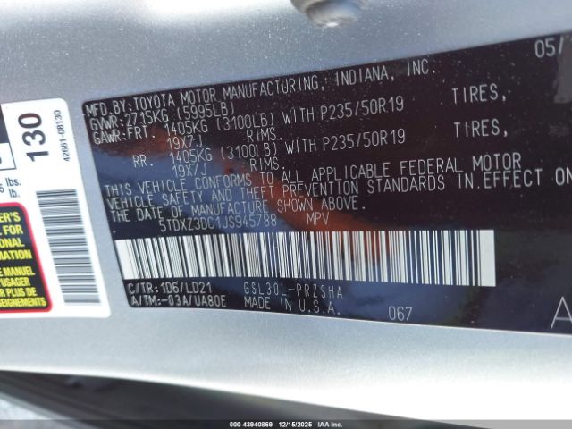 2018 TOYOTA SIENNA 5TDXZ3DC1JS945788 Photo 8