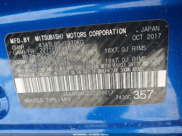 2018 MITSUBISHI OUTLANDER SPORT JA4AR3AU2JZ018617 Photo 8