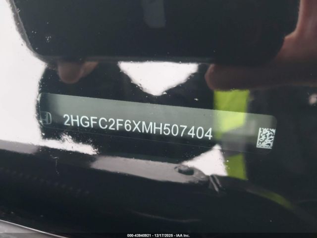 2021 HONDA CIVIC 2HGFC2F6XMH507404 Photo 8