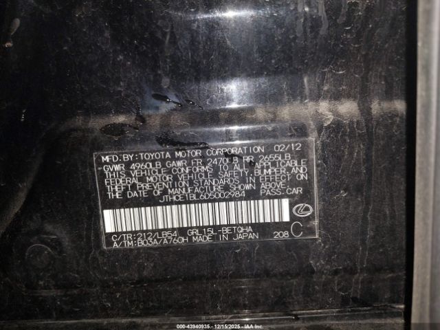 2013 LEXUS GS 350 JTHCE1BL6D5002984 Photo 8