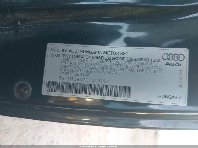 2003 AUDI TT TRUUT28N331009767 Photo 8