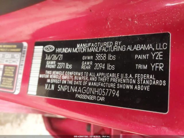 2022 HYUNDAI ELANTRA 5NPLN4AG0NH057794 Photo 8