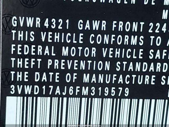 2015 VOLKSWAGEN JETTA 3VWD17AJ6FM319579 Photo 8