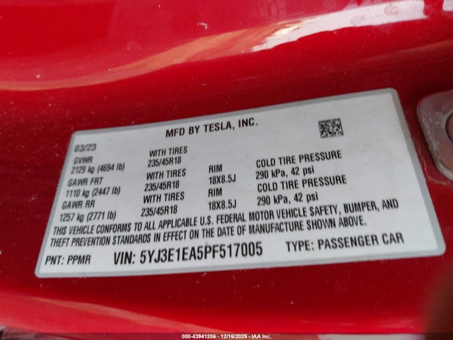 2023 TESLA MODEL 3 5YJ3E1EA5PF517005 Photo 8