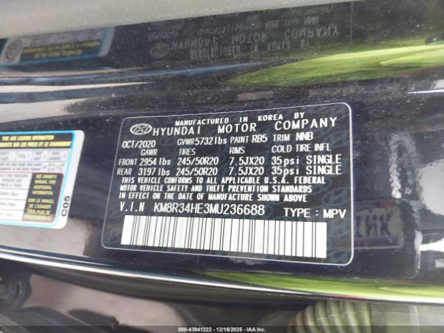 2021 HYUNDAI PALISADE KM8R34HE3MU236688 Photo 8