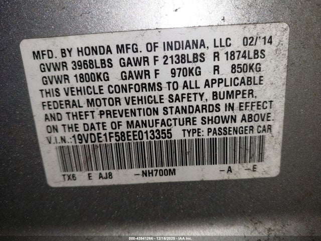 2014 ACURA ILX 19VDE1F58EE013355 Photo 8