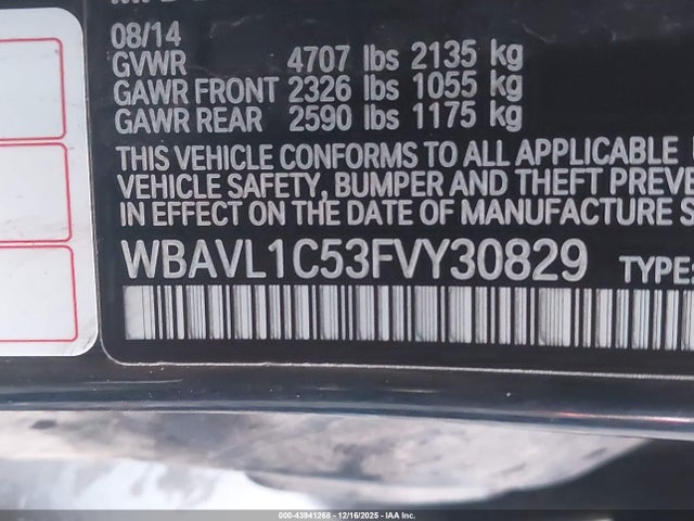WBAVL1C53FVY30829 BMW X1 Xdrive28i