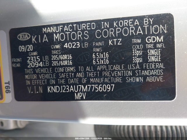 KIA SOUL LX 2021 KNDJ23AU7M7756097 Image 9