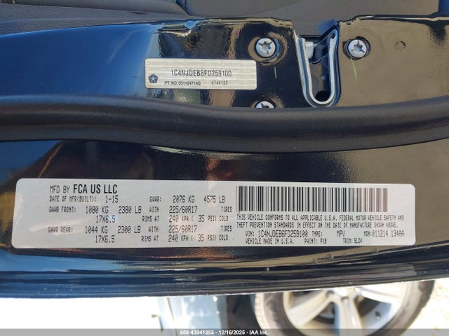 Jeep Compass High Altitude Edition 2015 1C4NJDEB6FD259100 Image 9