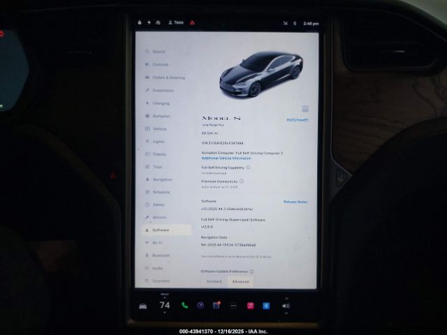 2020 TESLA MODEL S 5YJSA1E25LF397488 Photo 6