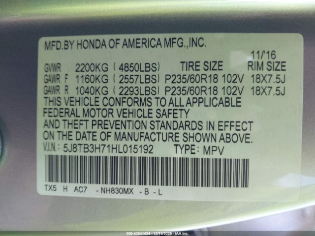 2017 ACURA RDX 5J8TB3H71HL015192 Photo 8