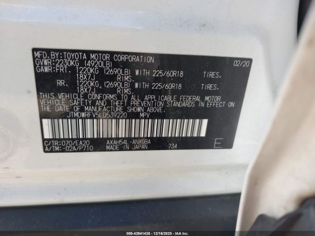 2020 TOYOTA RAV4 HYBRID JTMDWRFV5LD539220 Photo 8
