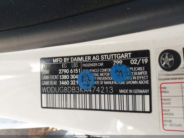 WDDUG8DB3KA474213 Mercedes-Benz S 560