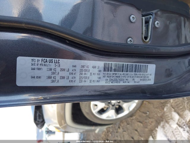 Aukcja sprzedaży 2018 Jeep Compass Limited 4x4, vin: 3C4NJDCB3JT433310, numer aukcji: 43941652