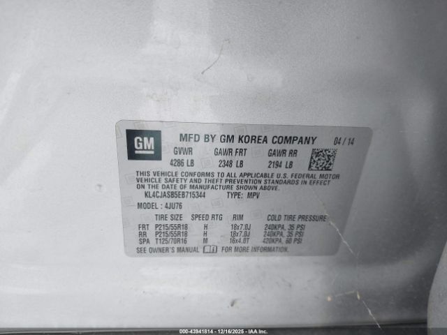 2014 BUICK ENCORE KL4CJASB5EB715344 Photo 8