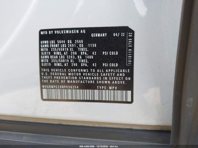 WVGRMPE29NP038254 Volkswagen ID.4 PRO