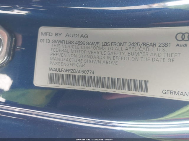 2013 AUDI A5 WAULFAFR2DA050774 Photo 8