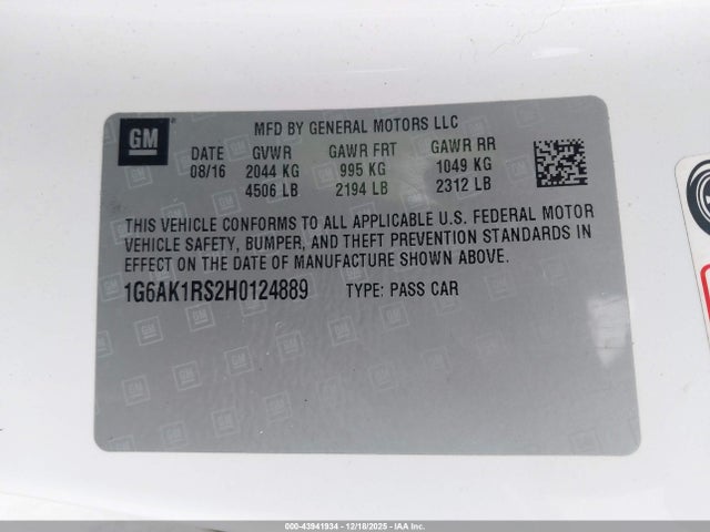 2017 CADILLAC ATS 1G6AK1RS2H0124889 Photo 8