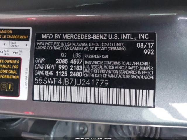 2018 MERCEDES-BENZ C 300 55SWF4JB7JU241779 Photo 8