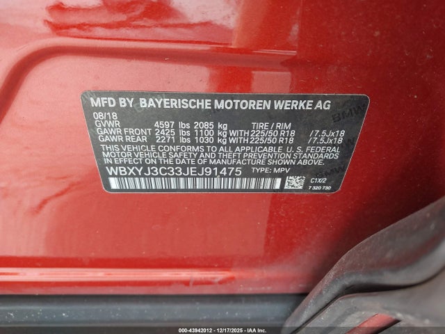 2018 BMW X2 WBXYJ3C33JEJ91475 Photo 8