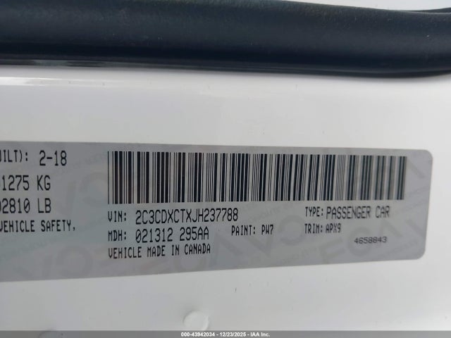 2C3CDXCTXJH237788 Dodge Charger
