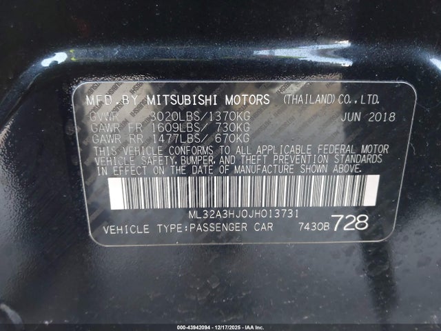 2018 MITSUBISHI MIRAGE ML32A3HJ0JH013731 Photo 8