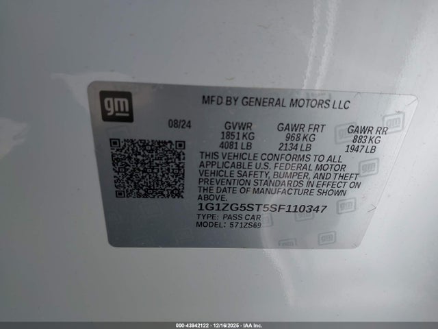 1G1ZG5ST5SF110347 Chevrolet Malibu Fwd Rs