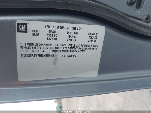 2005 CADILLAC DEVILLE 1G6KD54Y75U260568 Photo 8