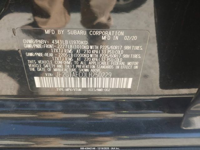 2020 SUBARU CROSSTREK JF2GTAEC0LH250229 Photo 8