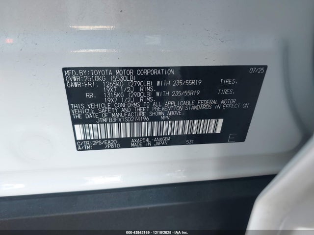 JTMFB3FV1SD274196 Toyota Rav4 Plug-in Hybrid Xse