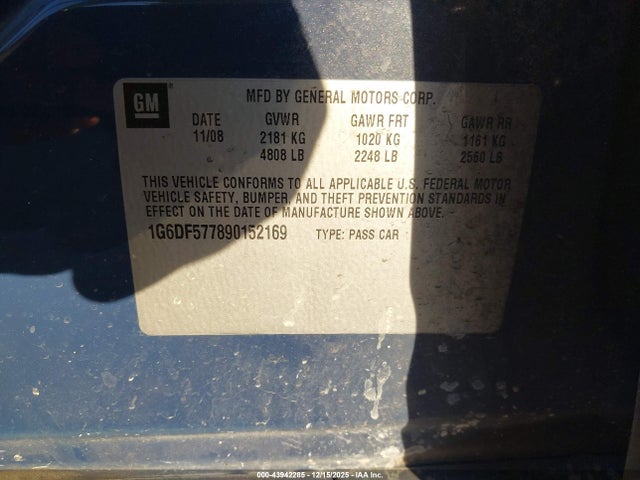 2009 CADILLAC CTS 1G6DF577890152169 Photo 8