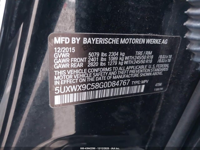 5UXWX9C58G0D84767 BMW X3 Xdrive28i