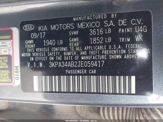 2018 KIA RIO 3KPA34AB2JE059417 Photo 8
