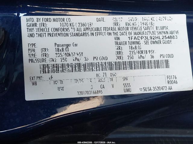 2017 FORD FOCUS ST 1FADP3L92HL254883 Photo 8