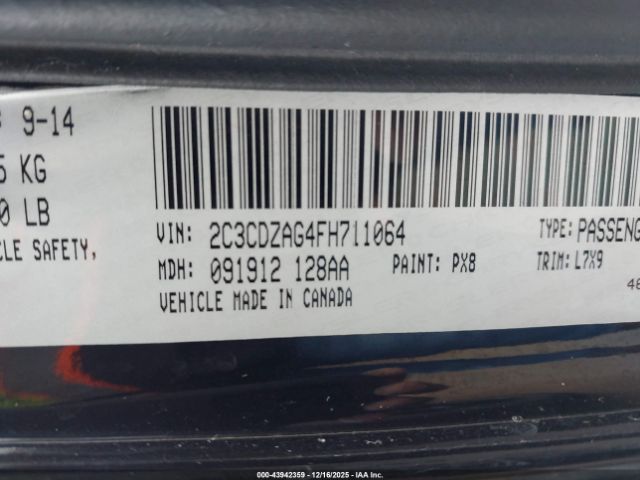 2015 DODGE CHALLENGER 2C3CDZAG4FH711064 Photo 8