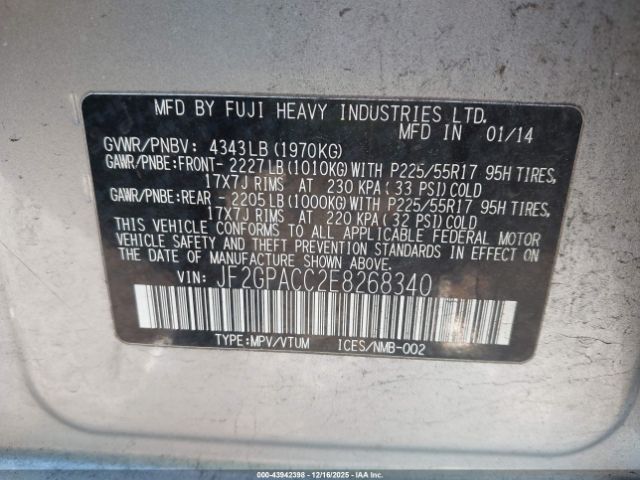 2014 SUBARU XV CROSSTREK JF2GPACC2E8268340 Photo 8