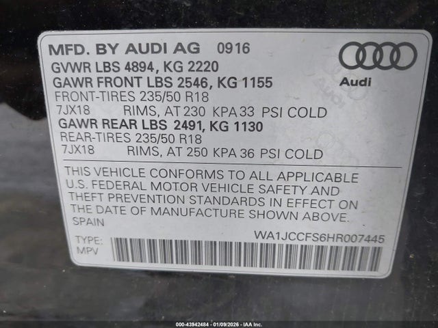 2017 AUDI Q3 WA1JCCFS6HR007445 Photo 8