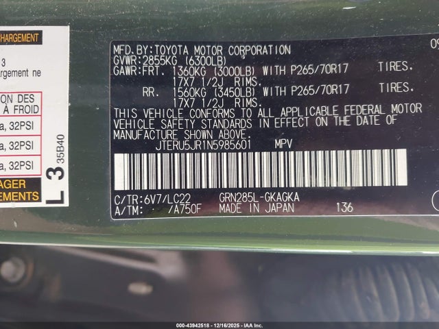 2022 TOYOTA 4RUNNER JTERU5JR1N5985601 Photo 8