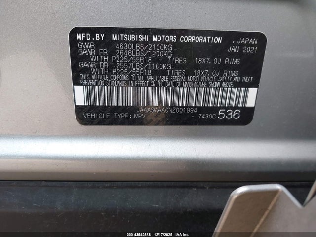 2022 MITSUBISHI ECLIPSE CROSS JA4ASWAA0NZ001994 Photo 8