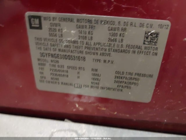 2013 CADILLAC SRX 3GYFNGE30DS531618 Photo 8