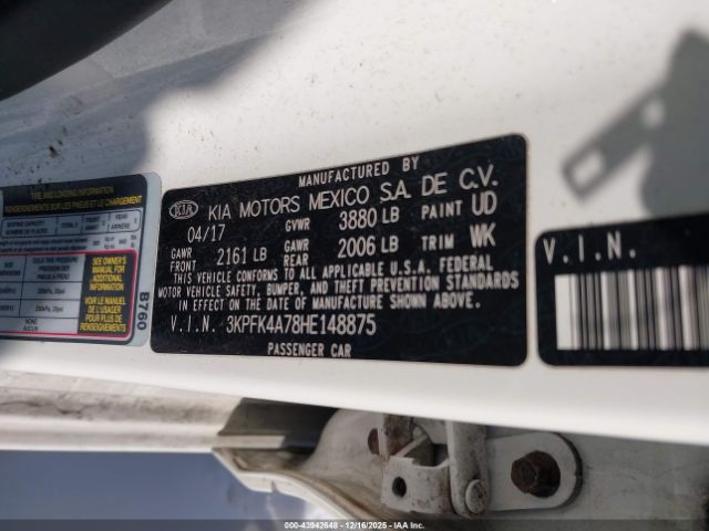 2017 KIA FORTE 3KPFK4A78HE148875 Photo 8