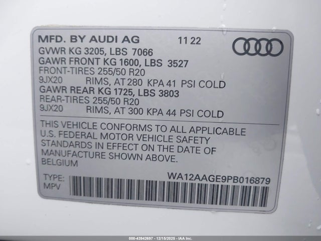 2023 AUDI E-TRON SPORTBACK WA12AAGE9PB016879 Photo 8