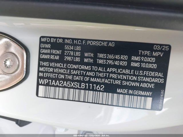 2025 PORSCHE MACAN WP1AA2A5XSLB11162 Photo 8