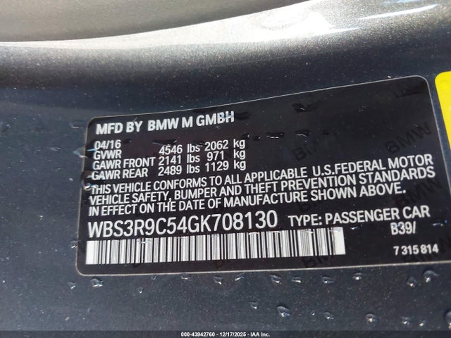 BMW M4 2016 WBS3R9C54GK708130 Image 9