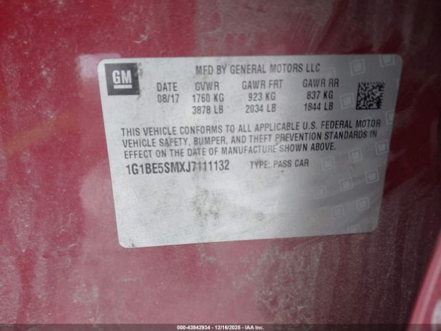 2018 CHEVROLET CRUZE 1G1BE5SMXJ7111132 Photo 8